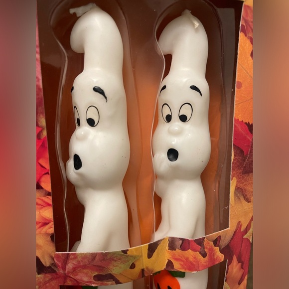 Pair of Vintage Ghost with Jack-o-Lantern Candlesticks- New In Box- Robert Alan - Picture 10 of 10